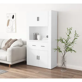 přebalovací pult a komoda Petrashop Skříň highboard bílá kompozitní dřevo Bílá3185367