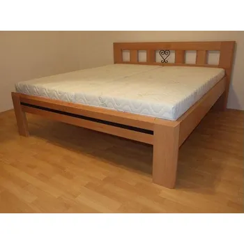 Postel Mivepo IRENA I Dřevěná postel z masivu, bez úložného prostoru 2 Borovice Třešeň 90 x 200 cm