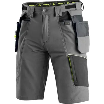 pracovní kraťasy CXS Kraťasy NAOS pánské, šedo-černé, HV žluté doplňky, vel. 58