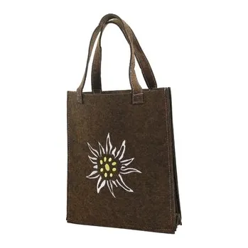 Dárková taška BREITNER Dárková pevná taška - celoroční 22x25x6 cm z filcu, hnědá