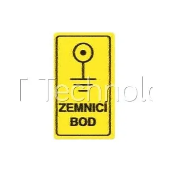 ESD Lepicí štítky - zemnicí bod se symbolem uzemnění, 35x20mm, 35ks/ - 100105206