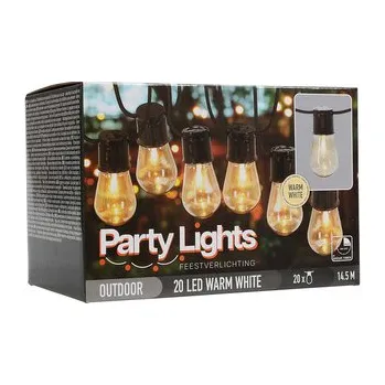Vánoce Párty osvětlení - řetěz 20 LED žárovek, teplá bílá, délka 14,5 m
