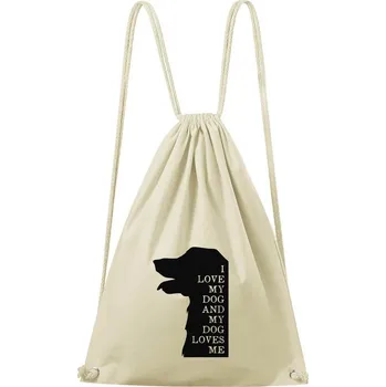 Městský batoh DOBRÝ TRIKO Bavlněný batoh I love my dog Barva: Natural