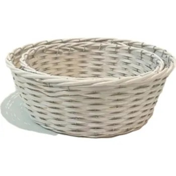 Nákupní košík Kulatý proutěný koš přírodní 30x13 cm