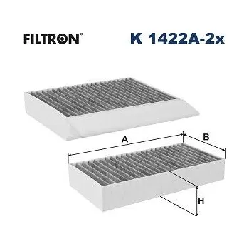 Klimatizace automobilu Filtr, vzduch v interiéru FILTRON K 1422A-2x