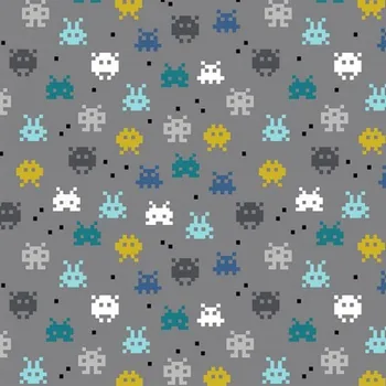 Pro Háčkování Úplet pixelové obličeje na šedé