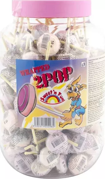 2 POP lízátko z hroznového cukru 125 ks