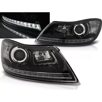 Přední světlomet Přední světlomety, světla, lampy Škoda Octavia 2 II, 2009-2012, facelift, LED light, černé black (LPSK23)