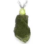 Stříbrný přívěsek s vltavínem a olivínem Lunarea