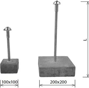Hromosvod Podpěra izolační tyče IZT V/200/200 beton Kovoblesk 30519