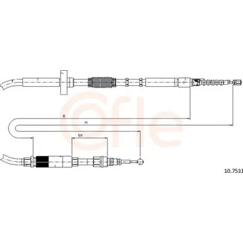 Brzdový systém Tažné lanko, parkovací brzda COFLE 10.7531