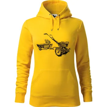 Dámská mikina Mikina - Zahradní malotraktor Barva: Žlutá (04), Velikost: XXL, Střih: Dámské