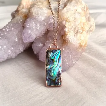 Náhrdelník Abalone/Paua přírodní mušle - přívěsek/náhrdelník ŠPERKY S PŘÍRODNÍMI KRYSTALY