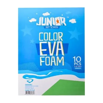 Dekorační pěna A4 EVA 10 ks zelená tloušťka 2,0 mm