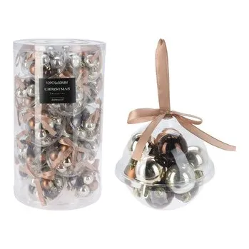 Vánoce Vánoční koule 30 mm - jantar (sada 12 ks)