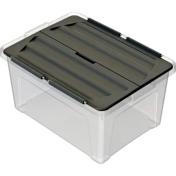 Úložný box Multibox ECO s připevněným víkem 30l, víko černé