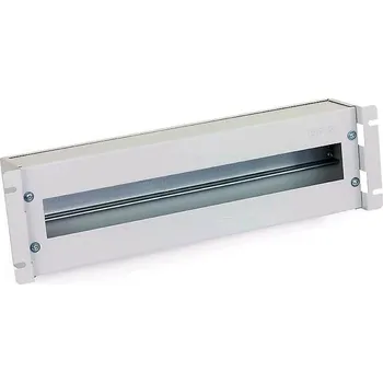 Patch panel TRITON 19" jističová lišta 3U s krytem, DIN, černá RAB-JL-X02-A1
