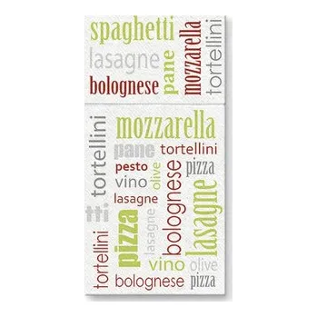 Papírový ubrousek Kapsy na příbory PAW Airlaid 40x40cm Italian Food Green, 25 ks/bal