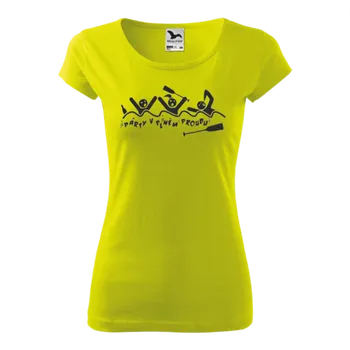 Dámské tričko ON-DESIGN Vodácké tričko dámské PÁRTY V PLNÉM PROUDU Velikost: 2XL, Barva: limetková