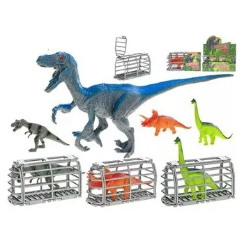 Zvířátko dinosaurus pravěký ještěr v kleci 4 druhy plast