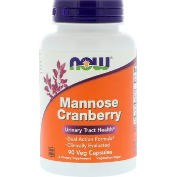 Přírodní produkt Now Foods Mannose Cranberry (D-manóza + klikva), 90 rostlinných kapslí