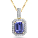 Tanzanitový přívěsek 1,760 ct s diamanty IZBR1073P + dárkové balení LUXUS zdarma