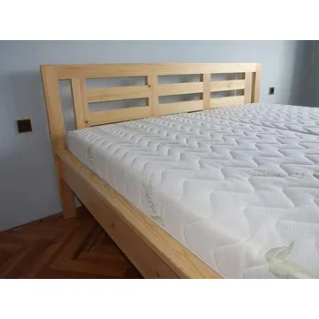 Postel Mivepo ADÉLA Dřevěná postel z masivu, s úložným prostorem Smrk Bez moření 100 x 200 cm