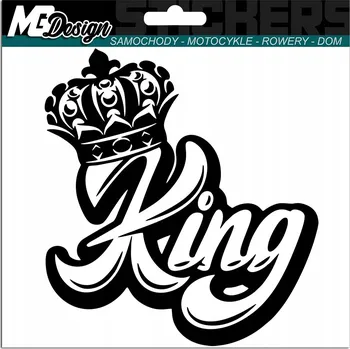Samolepicí dekorace na vozidlo NÁLEPKA na auto KING KRÁL KORUNA 14x15