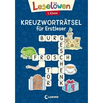 První čtění Leselöwen Kreuzworträtsel für Erstleser - 1. Klasse (Marineblau) - Loewe Lernen und Rätseln