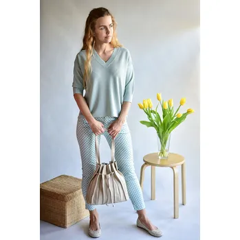 Dámské kalhoty Freesia Paris L009 kalhoty 7/8 vzor barva: mint, velikost: XL