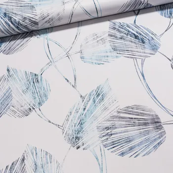 Zatemňovací / termoizolační závěs, blackout POLLUX 03 modré listy, šířka 150cm (látka v metráži)