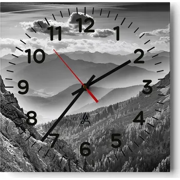 Hodiny Nástěnné hodiny do obýváku 40x40 Krajina Bezhluczne Skleněné hodiny Tiché