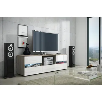 Televizní stolek Televizní Tv stolek Global 2 Dub sonoma/bílý lesk