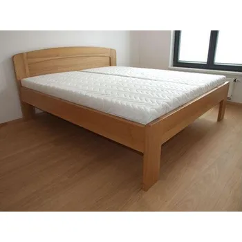 Postel Mivepo PETRA Dřevěná postel z masivu, bez úložného prostoru Smrk Bez moření 180 x 190 cm