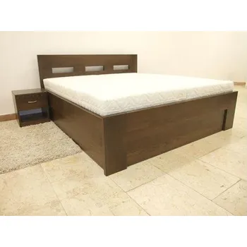 Postel Mivepo ALENA Dřevěná postel z masivu, s úložným prostorem Borovice Bez moření 180 x 190 cm