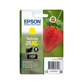 Počítačové příslušenství Epson 29XL - 6.4 ml - XL - žlutá - originální - blistr s RF akustickým alarmem - inkoustová cartridge - pro Expression Home XP-2