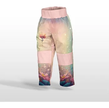 Panel se střihem 98 softshell kalhoty pohádkový květ