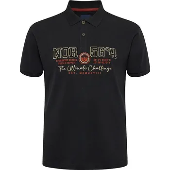 Pánská polokošile - tričko s límečkem 43126 černé NORTH 56°4 5XL - 6XL krátký rukáv - 5XL