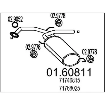 Výfukový systém Zadní tlumič výfuku MTS 01.60811