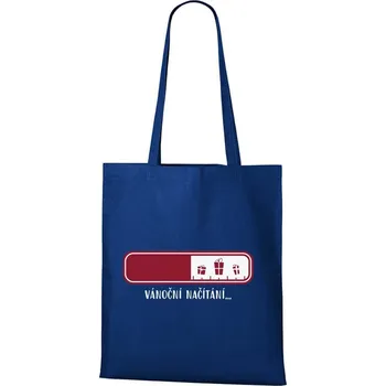 Nákupní taška DOBRÝ TRIKO Bavlněná taška s potiskem Načítání vánoc Barva: Královsky modrá