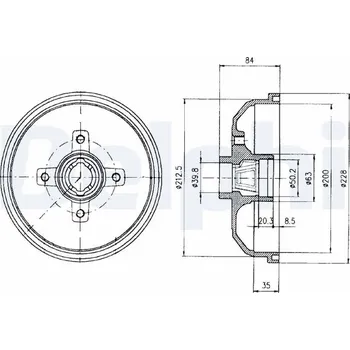 Brzdový buben Brzdový buben DELPHI BF293
