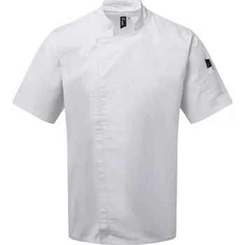 Gastro oděv Premier Workwear Kuchařská bunda s krátkým rukávem na zip PR906 White S