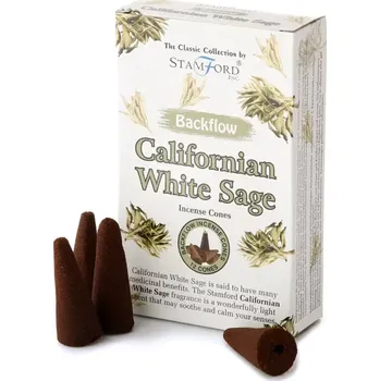 Vonné kužely tekoucí dým Stamford - Kalifornská šalvěj 12ks (Tekoucí dým, kouřový vodopád.. )