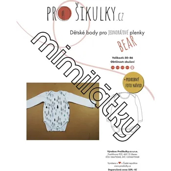 Kojenecký body Dětské body BEAR pro jednorázové pleny | 50 - 86 - Česky