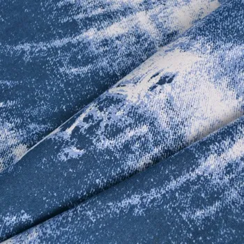 Počesaná teplákovina Alla 330g imitace rifloviny modrá