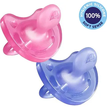 dudlíky CHICCO Dudlík Physio Soft celosilikonový 16-36m dívka 2 ks