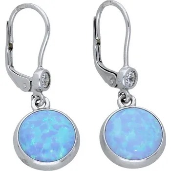 Náušnice Goldstore Stříbrné náušnice kulaté modré opály Varianta: stříbrné náušnice