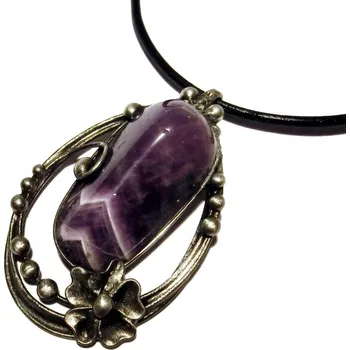 Náhrdelník Cínovaný náhrdelník - ametyst chevron