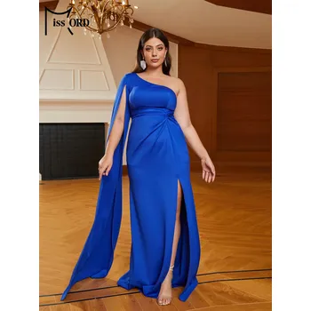 Dámské šaty Dlouhé společenské šaty LissCord lC1170 Barva: Modrá, Velikost: XL