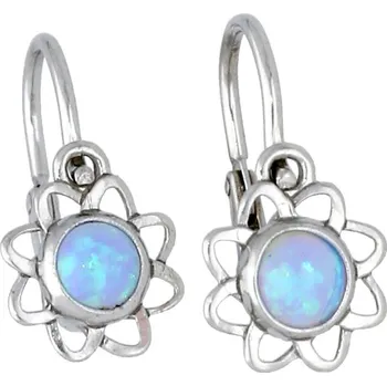 Náušnice Goldstore Stříbrné náušnice pro miminka opál Modrá